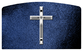 DACRO-510-SL-SH-BL Silver Single Cross Shimmer Blue